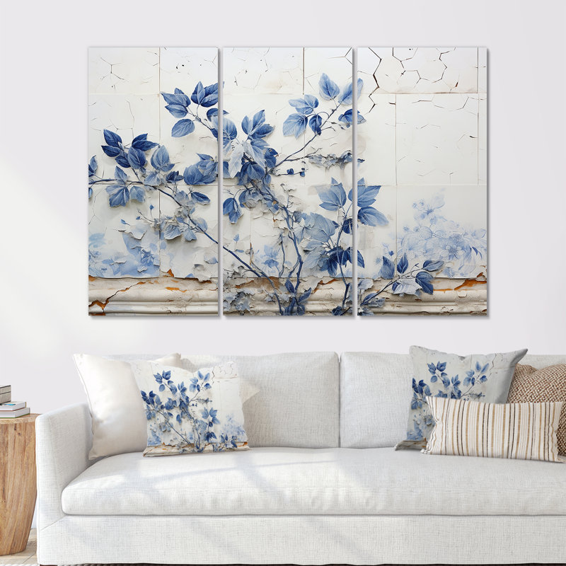Lutie - Ensemble de décoration murale Lotus, Toile tendue, H 40 po x l 60 po x P 1 po