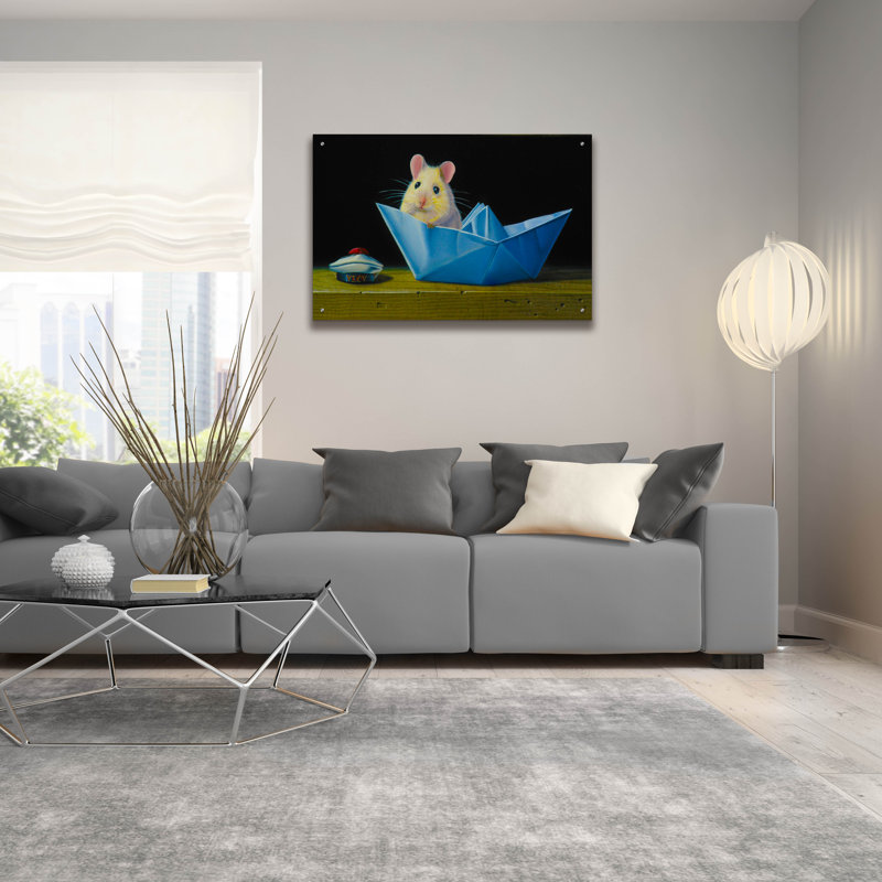 «Bientôt tarte départ» par Valery Vecu Quitard, art mural en verre acrylique, H 24 po x l 36 po x P 0,2 po