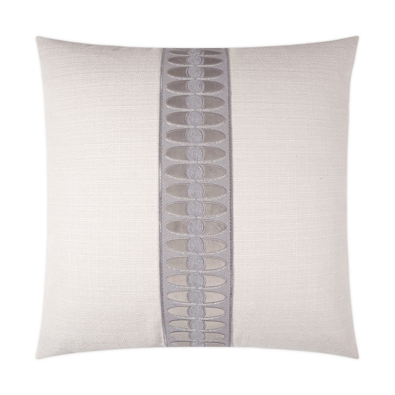 Beige and Grey Linen Decorative Square Throw Pillow