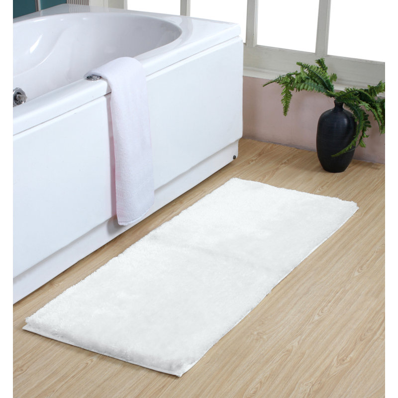 Luxury Microfiber Bath Rug - 21" X 54", White