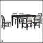 Ensemble de table de salle à manger rétro 7 pièces pour 6 personnes, en bois rectangulaire avec chaises rembourrées pour des repas élégants et confortables-1869111203-1869111200