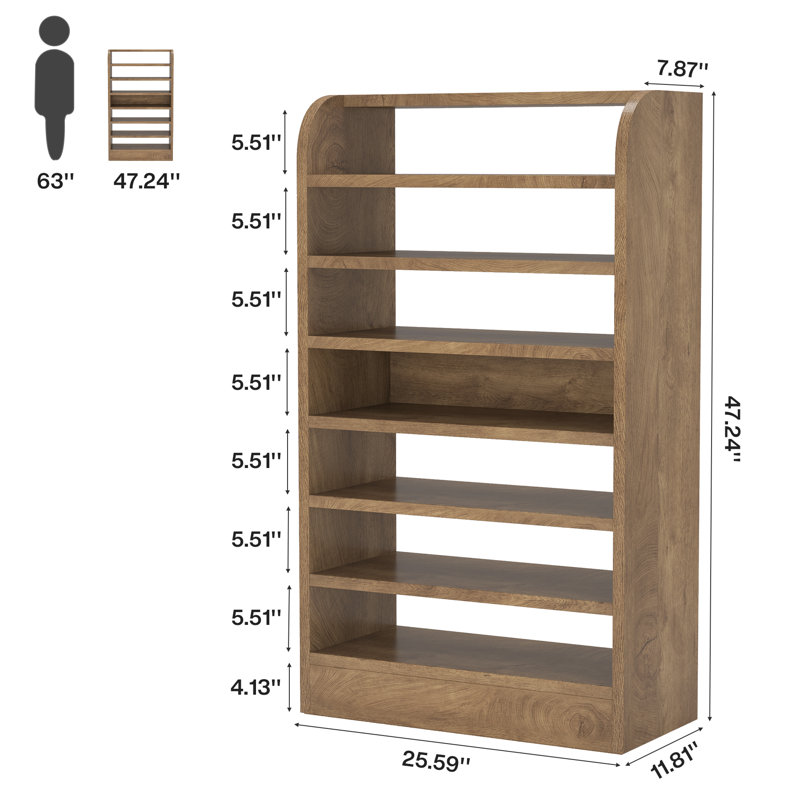 24 Pair Brown Modern 2Pcs Shoe Rack Sets Of 2, Brown