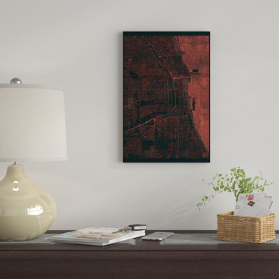" Chicago Infrared Urban Blueprint Map " Graphic Art Print