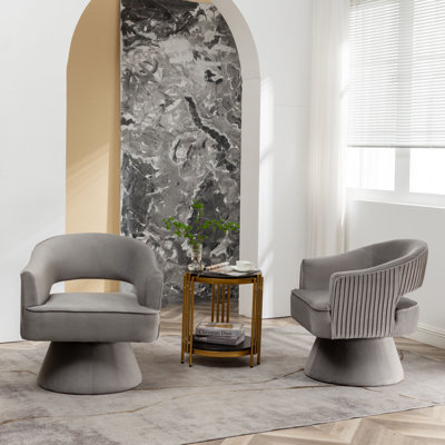 Chynna Velvet Swivel Barrel Chair