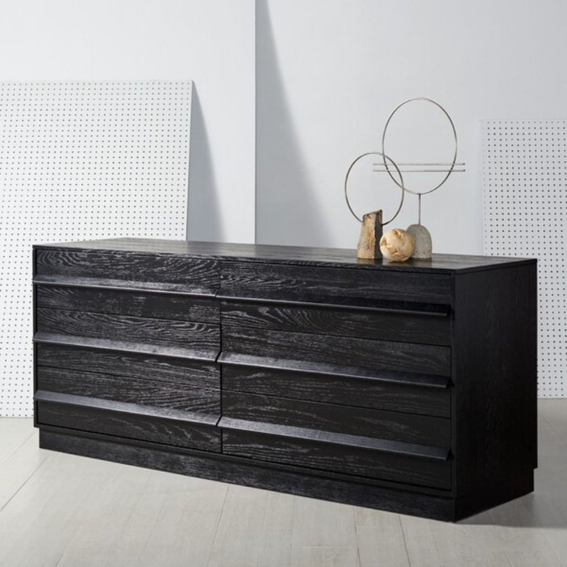Commode à six tiroirs, Noir