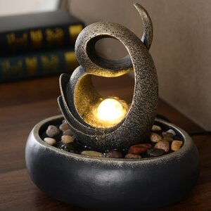 Wrought Studio Casilla Polyresin Table Top Fountain with Light ...