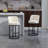 Counter Height Bar Stools Set of 2, Modern Barrel Design with Backrest, Linen Fabric Upholstered for Kitchen Island Comfort-1497760733