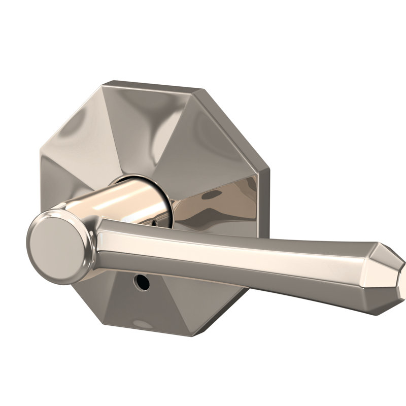 Dempsey Custom Hall-Closet and Bed-Bath Lever with Rosewood Trim, Polished Nickel