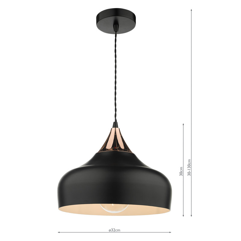 Nataly 1 - Light Dome Pendant, Matte Black