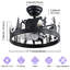 Ventilateur de plafond encastré 17,71 "Farmhouse Western Cowboy avec lumières, pales réversibles et télécommande