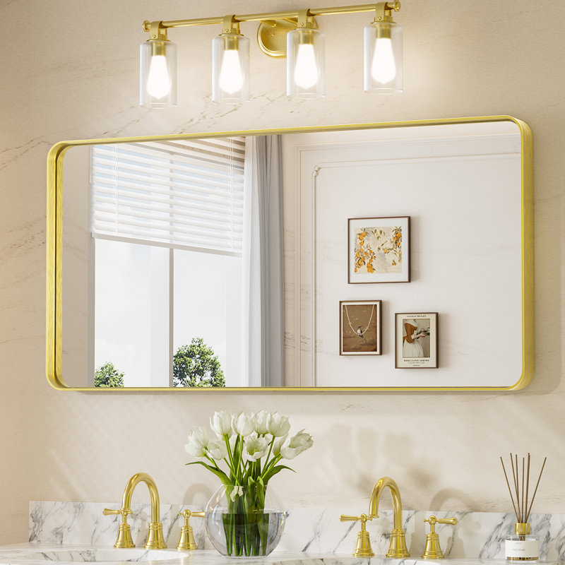 Miroir d'appoint Tyro, Doré, 48 po x 24 po, Rectangulaire