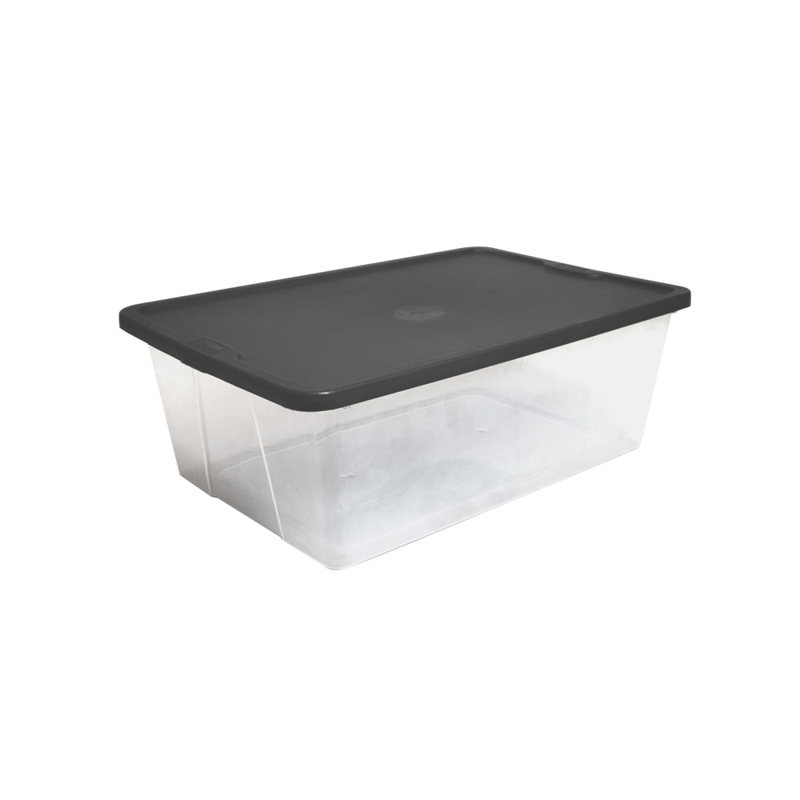 Contenant de rangement en plastique empilable Homz, White, 12 qt