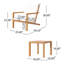 Démarreur de conversation extérieur - 3 pièces avec assise en bois et en tissu. Cadre pour la durabilité. Coussins. Finition brune patinée. Texture de table à lattes. Style de chaise moderne.-710098798-710098796