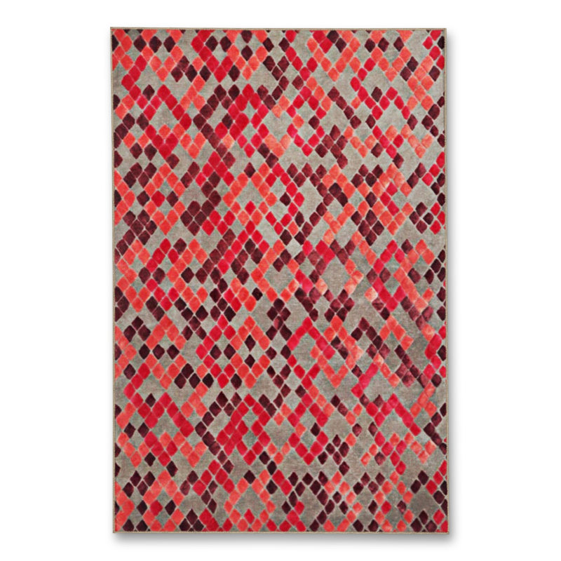 Tapis noir tissé à carreaux lavables Mosso, 3'11" x 5'11"