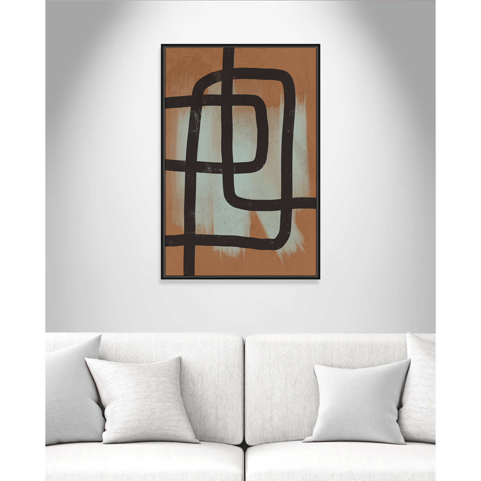 Many Paths Taken 2 Painting, Black, 37.5" H x 25.5" W x 2" D