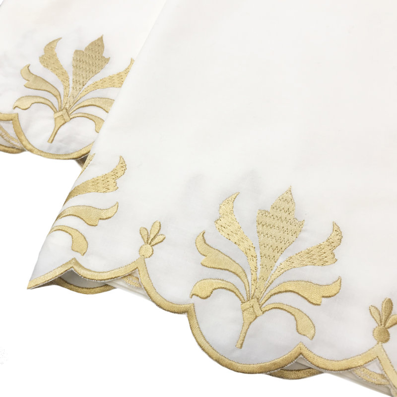 Rochelle 275 Thread Count Egyptian-Quality Cotton Percale Pillowcase, Gold, King