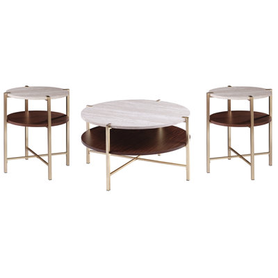 Ensemble de table de bout et de table basse 3 pièces Ardmillan