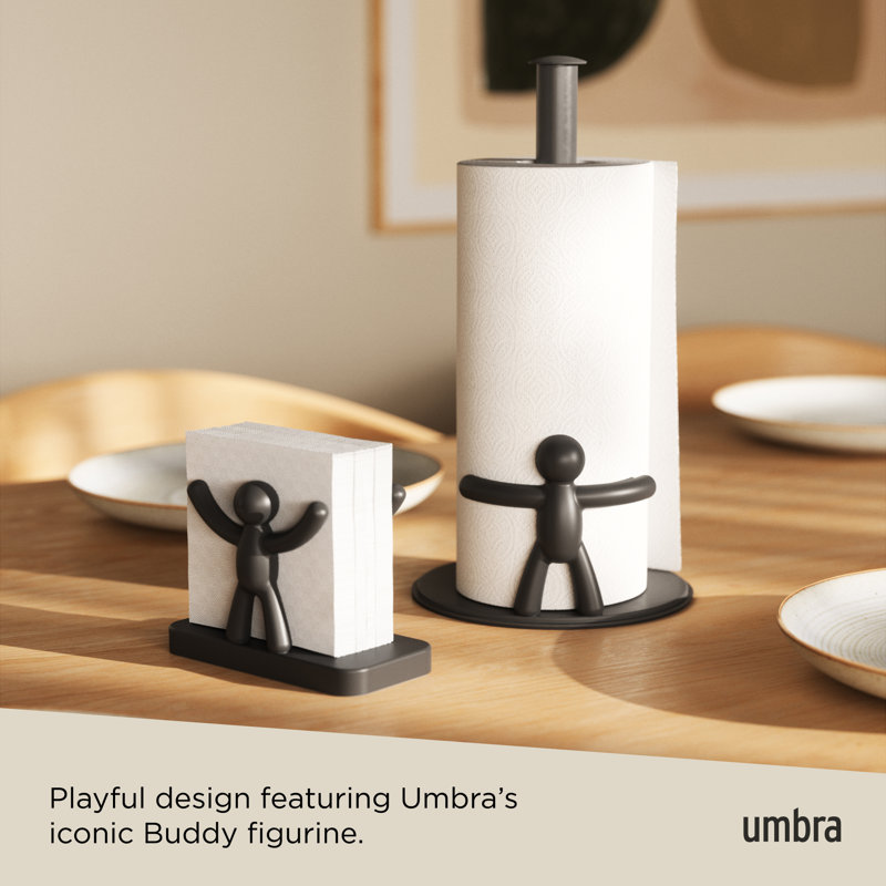 Black Polypropylene Buddy Napkin Holder with Soft-Touch Finish