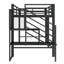 Structure de lit mezzanine basse simple en métal avec escalier de rangement