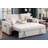Fabric Convertible Sleeper Loveseat With Dropdown Console