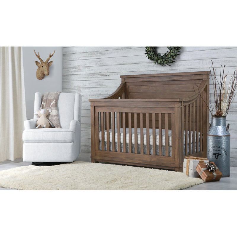 Heming Wingback Recliner Nursery Glider, White Polyester Blend