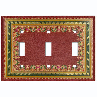 Patterned 3 - Gang Toggle Light Switch Standard Wall Plate