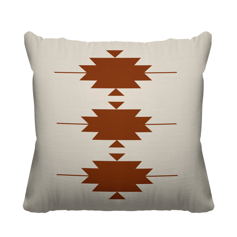 Coussin décoratif intérieur / extérieur Paco Southwestern, L 19 po x H 19 po, Orange brûlé