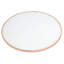 Table ronde blanche avec plateau en verre givré et finition or rose