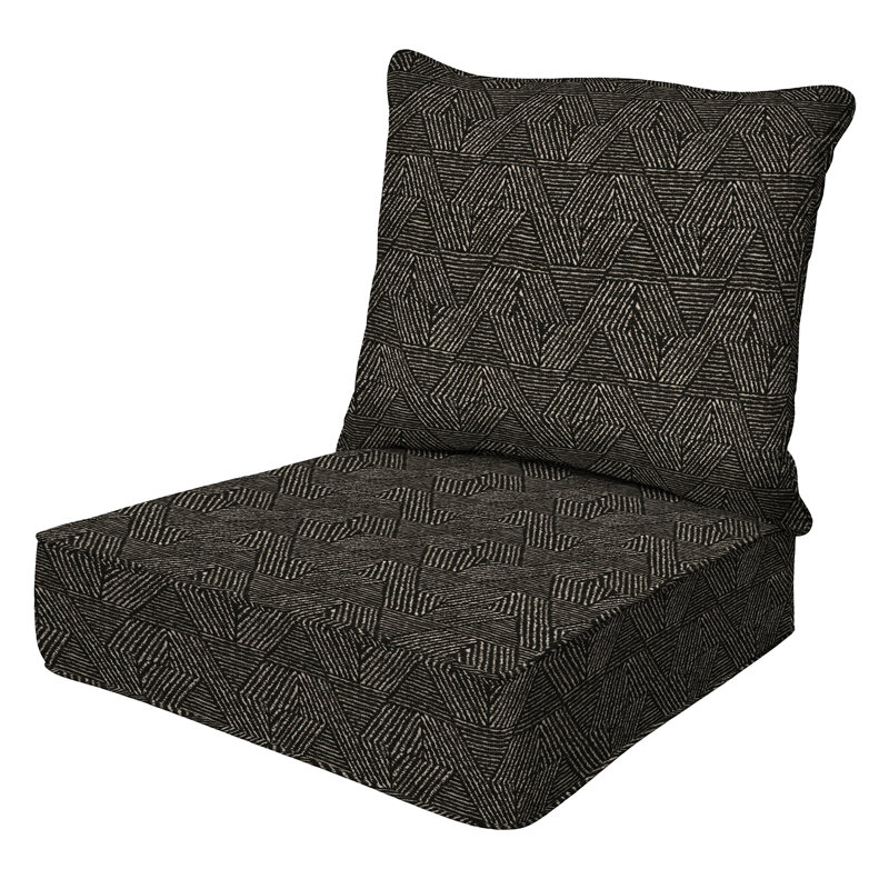 Meridian Outdoor Deep Seating Cushion Set – Comfortable, Durable, Weather-Resistant Design, Zaire Black