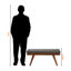 Banc de salle à manger rembourré en bois gris moyen Ismail, H 17,46 po x l 41,06 po x P 15,18 po Ismail