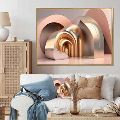 Futuriste architecture minimaliste rose I - salon d'art mural architecture futuriste