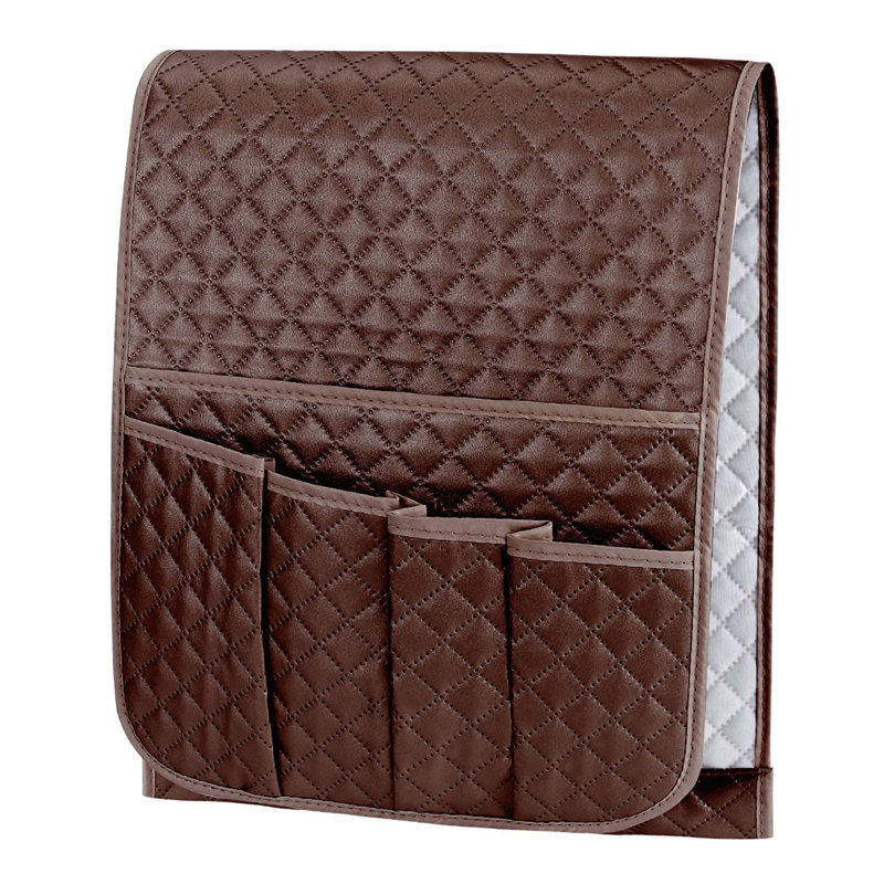 Housse pour canapé à coussins carrés/rectangulaires, Similicuir brun