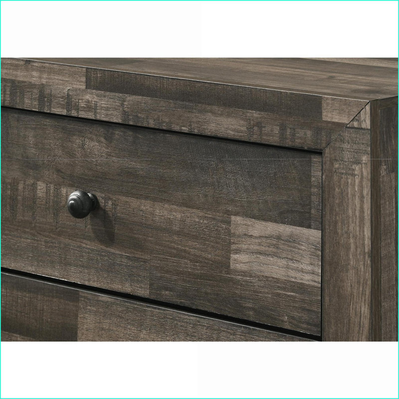 Table de chevet 2 tiroirs Rustic, Brun