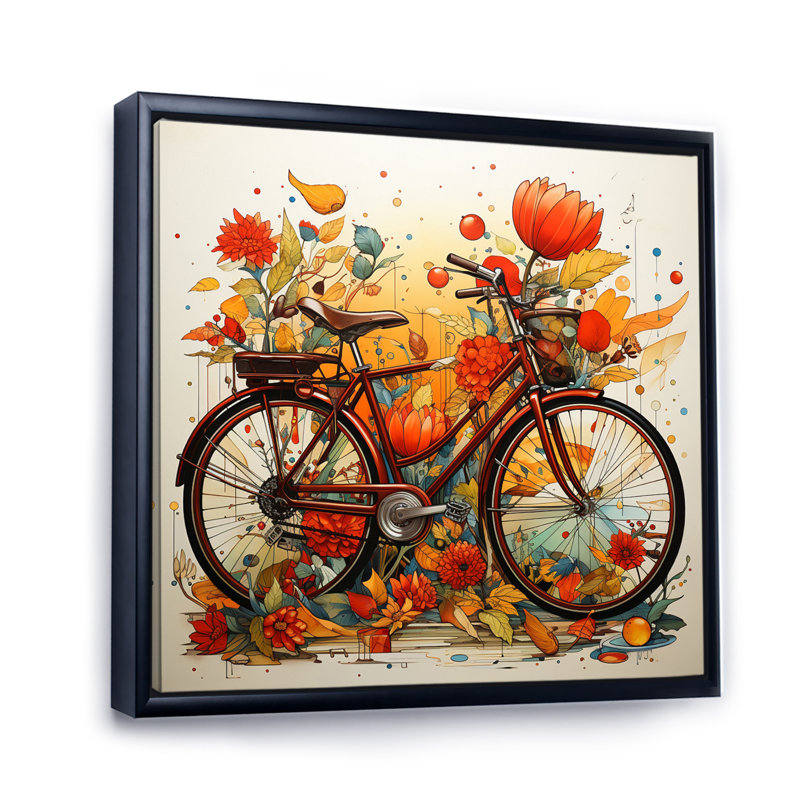 Bicycle Bicycle Bliss II - Transportation Wall Decor, Cadre flottant noir, H 30 po x l 30 po x P 1 po