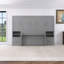 Grand lit escamotable mural gris avec placard-90714752
