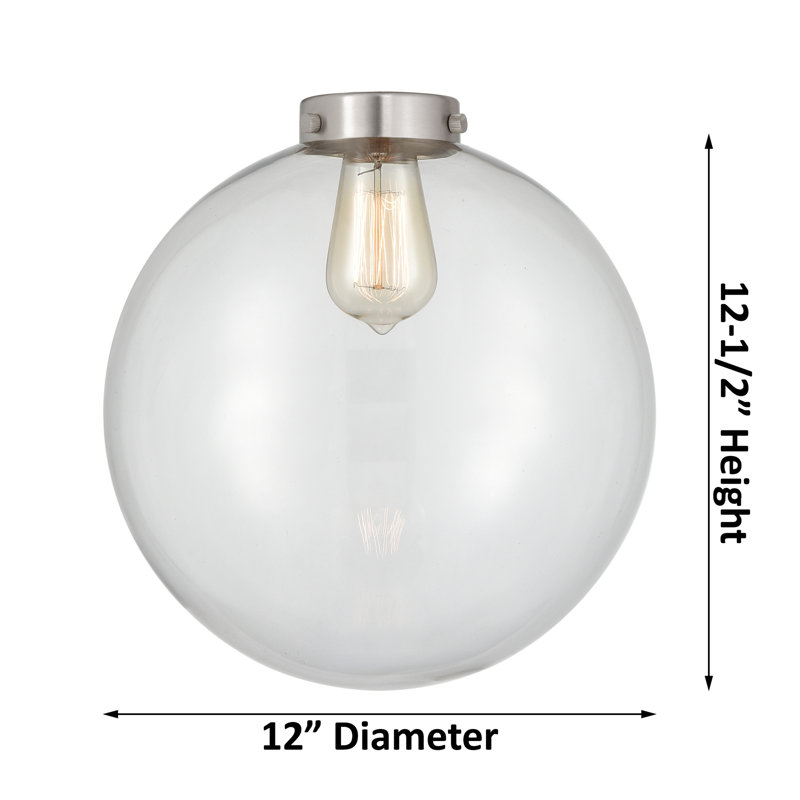Plafonnier encastré 1 lampe 12 po Alstrom, Chrome poli, Transparent, DEL