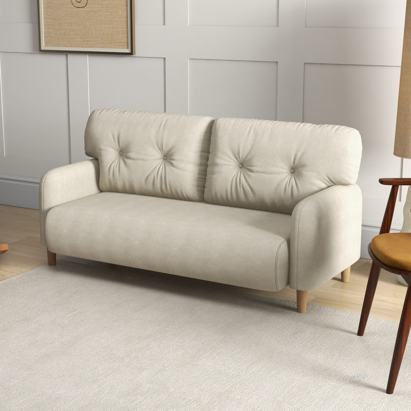 Causeuse en lin Tipper 58,3 po, 100% lin blanc