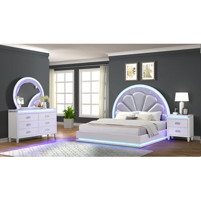 Jamesedward Queen 4PC Bed Room set Milky White