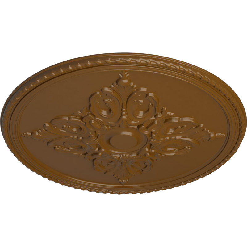 Médaillon de plafond Endurathane Galveston, DO 51 po x P 3 5/8 po x P 3 3/8 po (convient aux auvents jusqu'à 5 7/8 po), finition topaze fumée peinte à la main