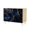 Buffet Buffet avec rangement Luxueux marbre bleu foncé veines dorées avec 2 portes pour le salon et la cuisine