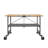 SmartFold Butcher Block Portable Workbench / Folding Utility Table (Grey Steel Frame)