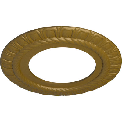 Endurathane Claremont Ceiling Medallion, 10 5/8"OD x 5 3/4"ID x 1/2"P (Fits Canopies up to 7"), Hand-Painted Gold Finish