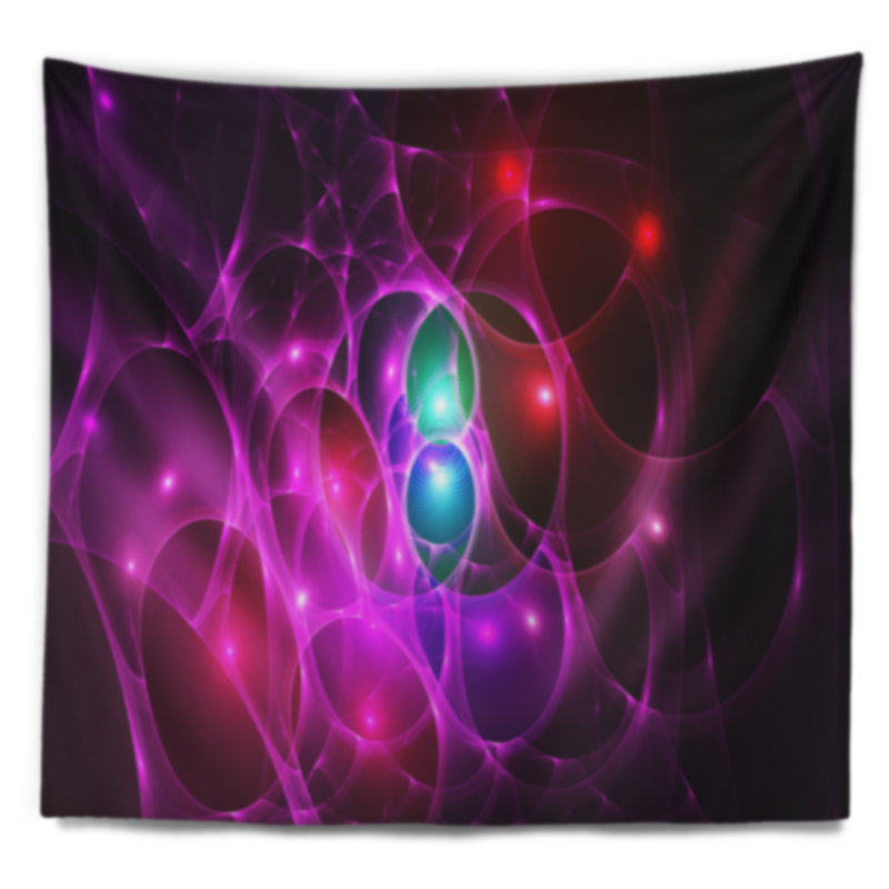 Tapisserie abstrait rose bubbles time, H 32 po x l 39 po, Vert