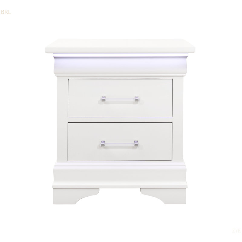 NIGHTSTAND WITH LED, White