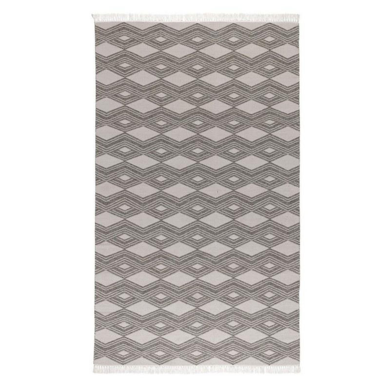 Tapis géométrique rectangulaire touffeté à la machine Nyx, Rectangulaire 2 pi x 3 pi, Gris