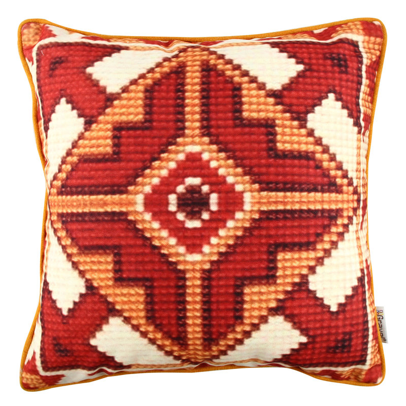 Coussin lavable de qualité supérieure, 17,0 x 17,0 pouces, 50% coton / 50% polyester, rembourrage en silicone, fermeture à glissière dissimulée | Doux, confortable et repassable | Parfait pour la décoration intérieure, le salon et la chambre à cou