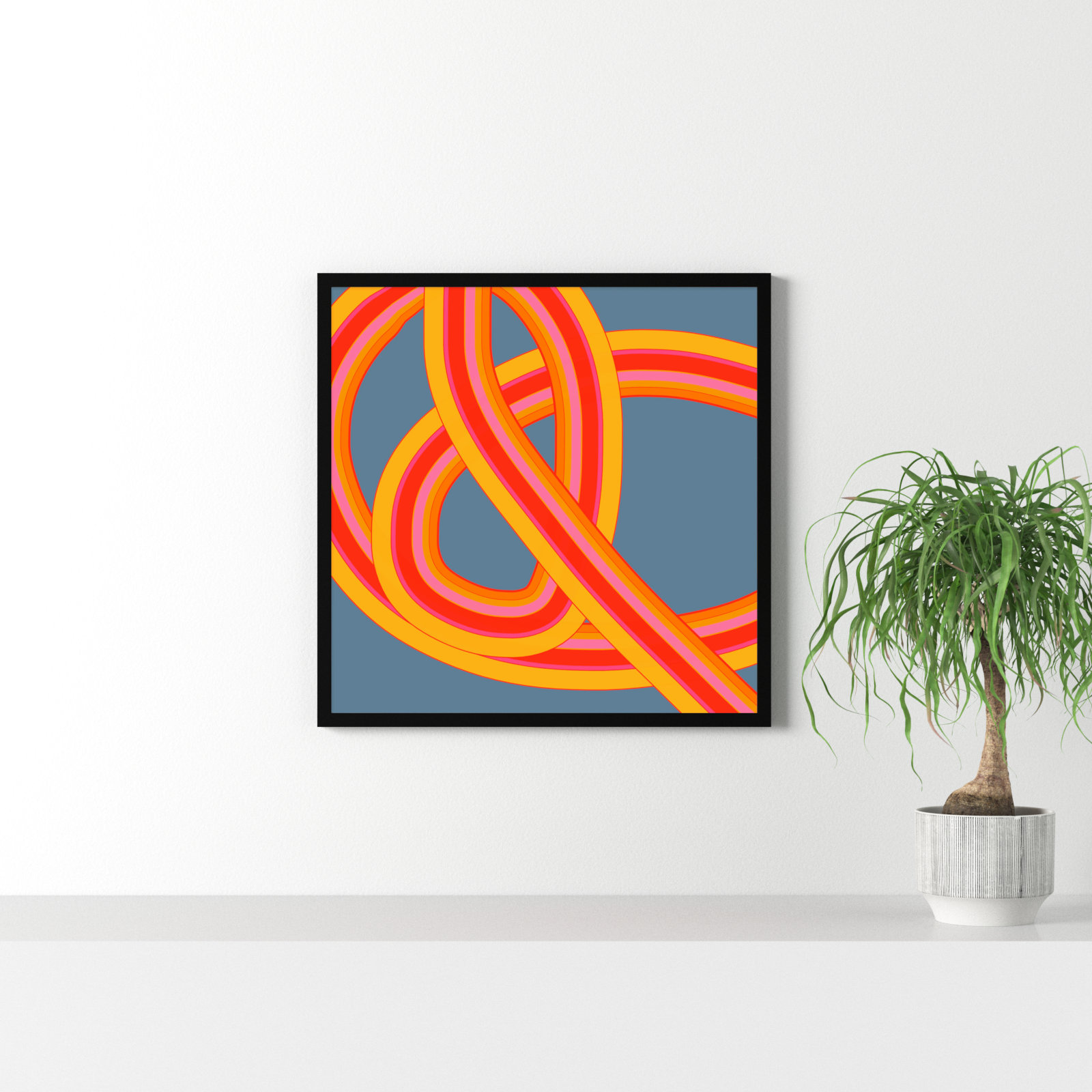 Twist Series I "Hawaiian Twist" Print, 30" H x 30" W x 1.25" D, Black