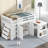 Twin Loft Bed With Pull-Out Desk & Large Storage Cabinets-1512753933