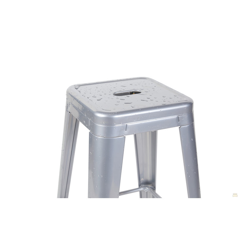 Tabouret à hauteur de comptoir 24 po, tabourets de bar en métal sans dossier, ensemble de 4, non empilable, amovible et facile à assembler
