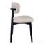 Beige Cotton-Linen Fabric Upholstered Dining Chair with Black Solid Wood Legs, Armless Chair Set of 2 for Kitchen, Restaurant, Living, Meeting Room-129702407